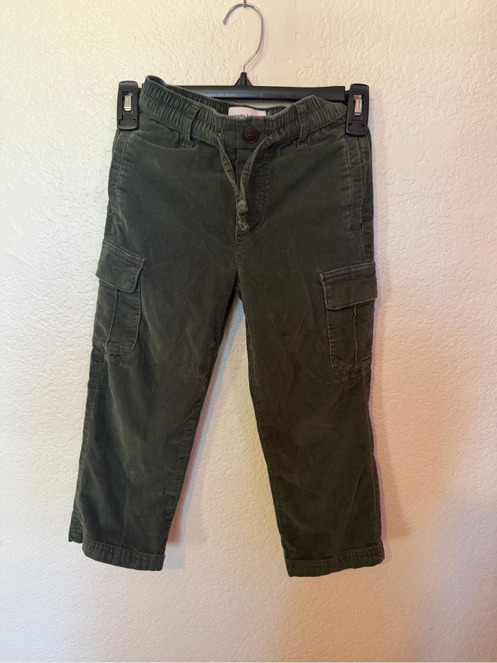 Ambercrombie Kids Cargo Pants Corduroy Green Drawstring Waist